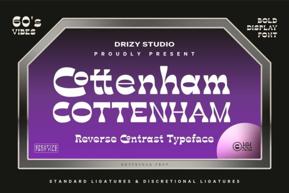 Cottenham Display Font for Creative Makers and Printables
