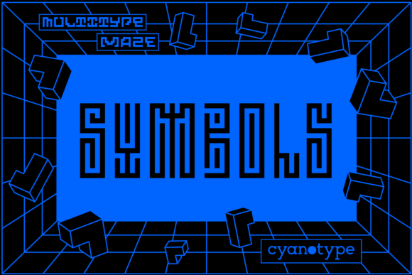 MultuType Maze Symbols: A Pixelated Font for Trendy Web Design